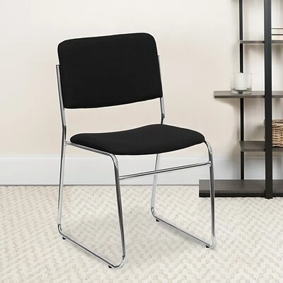 Cheapest 🔥 Stacking Chairs Flash Furniture HERCULES™ High Density Fabric Stacking Chair With Chrome Sled Base, Black 👍 4 Cheapest 🔥 Stacking Chairs Flash Furniture HERCULES™ High Density Fabric Stacking Chair With Chrome Sled Base, Black 👍 - Image 2