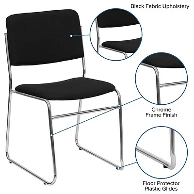 Cheapest 🔥 Stacking Chairs Flash Furniture HERCULES™ High Density Fabric Stacking Chair With Chrome Sled Base, Black 👍 7 Cheapest 🔥 Stacking Chairs Flash Furniture HERCULES™ High Density Fabric Stacking Chair With Chrome Sled Base, Black 👍 - Image 5