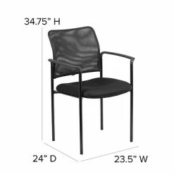 Best Pirce 🔔 Stacking Chairs Flash Furniture Mesh Office Chair, Black (GO-516-2-GG) 🧨 -Advantage Shop sp137095344 s7