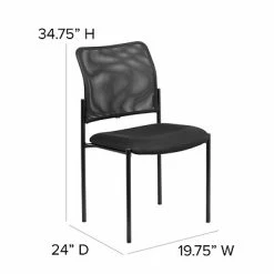 Cheap ⭐ Stacking Chairs Flash Furniture Mesh Comfortable Stackable Steel Side Chair, Black (GO5152) 👏 -Advantage Shop sp137095355 s7