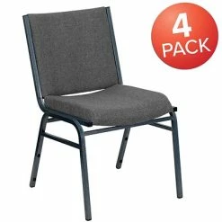 Wholesale 🤩 Stacking Chairs Flash Furniture HERCULES 4/Pack 3'' Thick Padded Stack Chairs (4XU60153GY) 🔔 -Advantage Shop sp137096107 s7