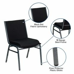 Discount 🎉 Stacking Chairs Flash Furniture HERCULES 3'' Thick Padded Stack Chairs (XU60153BK) 💯 -Advantage Shop sp137096153 s7