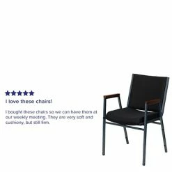 Hot Sale ⭐ Stacking Chairs Flash Furniture HERCULES 3'' Thick Padded Stack Chairs W/Arms (XU60154BK) 😉 -Advantage Shop sp137096267 s7
