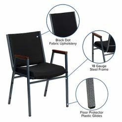 New ⌛ Stacking Chairs Flash Furniture HERCULES 4/Pack 3'' Thick Padded Stack Chairs W/Arms (4XU60154BK) 😉 -Advantage Shop sp137096282 s7