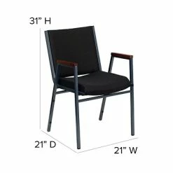 New ⌛ Stacking Chairs Flash Furniture HERCULES 4/Pack 3'' Thick Padded Stack Chairs W/Arms (4XU60154BK) 😉 -Advantage Shop sp137096283 s7