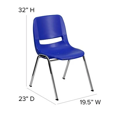 Outlet 🥰 Stacking Chairs Flash Furniture Hercules Series Molded Plastic Shell Stackable Chair With Chrome Frame, Navy ⭐ 8 Outlet 🥰 Stacking Chairs Flash Furniture Hercules Series Molded Plastic Shell Stackable Chair With Chrome Frame, Navy ⭐ - Image 6
