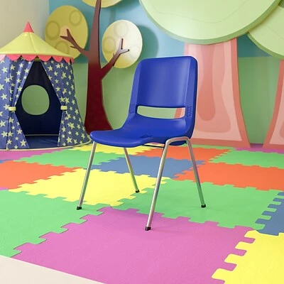 Outlet 🥰 Stacking Chairs Flash Furniture Hercules Series Molded Plastic Shell Stackable Chair With Chrome Frame, Navy ⭐ 4 Outlet 🥰 Stacking Chairs Flash Furniture Hercules Series Molded Plastic Shell Stackable Chair With Chrome Frame, Navy ⭐ - Image 2