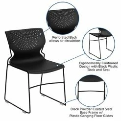 Cheapest 😉 Stacking Chairs Flash Furniture Hercules Plastic Stack Chair, Black (RUT438BKGG) 🧨 -Advantage Shop sp137201383 s7