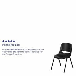 Promo 👍 Stacking Chairs Flash Furniture Hercules Shell Ergonomic Stack Chair With Black Frame And 14" Seat, Black 🎉 -Advantage Shop sp137201483 s7