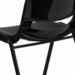Promo 👍 Stacking Chairs Flash Furniture Hercules Shell Ergonomic Stack Chair With Black Frame And 14" Seat, Black 🎉 -Advantage Shop sp137201485 s7