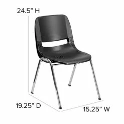 Best reviews of 👏 Stacking Chairs Flash Furniture Hercules Shell Ergonomic Stack Chair With Chrome Frame And 14" Seat, Black ✔️ -Advantage Shop sp137202031 s7