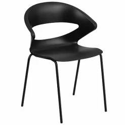 Budget 🔔 Stacking Chairs Flash Furniture Hercules Series 440lb-Capacity Stack Chair, Black (RUT4BK) ❤️
