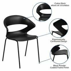 Budget 🔔 Stacking Chairs Flash Furniture Hercules Series 440lb-Capacity Stack Chair, Black (RUT4BK) ❤️ -Advantage Shop sp137297217 s7