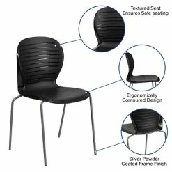 Best reviews of 🔥 Stacking Chairs Flash Furniture Hercules Series 551lb-Capacity Stack Chair, Black (RUT3BK) ✨ -Advantage Shop sp137297427 s7