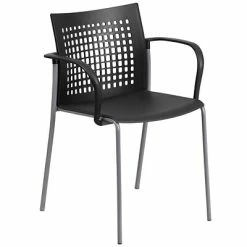Best reviews of 🥰 Stacking Chairs Flash Furniture Hercules Series 551lb-Capacity Stack Chair With Air-Vent Back And Arms, Black (RUT1BK) 🎁