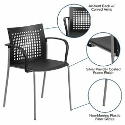 Best reviews of 🥰 Stacking Chairs Flash Furniture Hercules Series 551lb-Capacity Stack Chair With Air-Vent Back And Arms, Black (RUT1BK) 🎁 -Advantage Shop sp137297671 s7