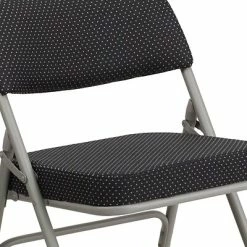 Top 10 🔔 Folding Chairs Flash Furniture Hercules Curved Triple Braced Double Hinged Pin-Dot Upholstered Metal Folding Chair, Black, (AWMC320AFBK) 🧨 -Advantage Shop sp137297904 s7