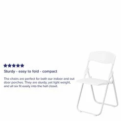 Wholesale ⭐ Folding Chairs Flash Furniture Hercules Series 880lb Capacity Heavy-Duty Plastic Folding Chair, White (RUTIWHT) ✨ -Advantage Shop sp137298365 s7