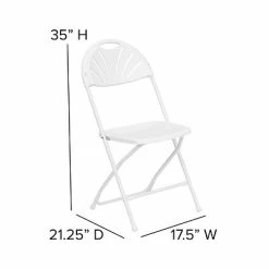 Brand new 🎉 Folding Chairs Flash Furniture Hercules Series 800lb-Capacity Plastic Fan-Back Folding Chair, White (LEL4WHITE) 🛒 -Advantage Shop sp137298370 s7