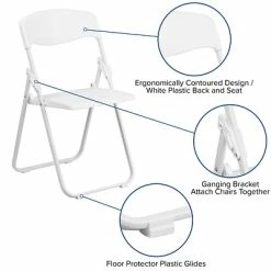 Wholesale ⭐ Folding Chairs Flash Furniture Hercules Series 880lb Capacity Heavy-Duty Plastic Folding Chair, White (RUTIWHT) ✨ -Advantage Shop sp137298545 s7