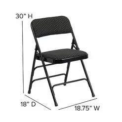 Coupon ✔️ Folding Chairs Flash Furniture Hercules Series Fabric Upholstered Metal Curved Triple Braced And Double Hinged Folding Chair, Black Patterned ❤️ -Advantage Shop sp137298787 s7