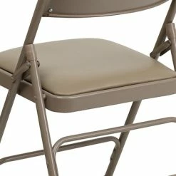 Best reviews of 🔥 Folding Chairs Flash Furniture Hercules Series Curved Triple-Braced, Double-Hinged Beige Vinyl-Upholstered Metal Folding Chair (HAMC309AVBGE) 👍 -Advantage Shop sp137298849 s7