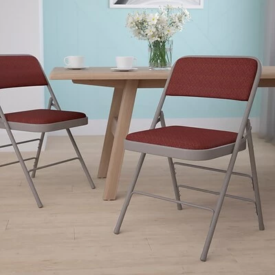 Best reviews of 🎁 Folding Chairs Flash Furniture Hercules Curved Triple-Braced, Double-Hinged Metal Folding Chair, Burgundy Patterned 😀 4 Best reviews of 🎁 Folding Chairs Flash Furniture Hercules Curved Triple-Braced, Double-Hinged Metal Folding Chair, Burgundy Patterned 😀 - Image 2