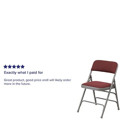Best reviews of 🎁 Folding Chairs Flash Furniture Hercules Curved Triple-Braced, Double-Hinged Metal Folding Chair, Burgundy Patterned 😀 6 Best reviews of 🎁 Folding Chairs Flash Furniture Hercules Curved Triple-Braced, Double-Hinged Metal Folding Chair, Burgundy Patterned 😀 - Image 4