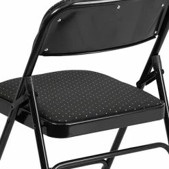Coupon ✔️ Folding Chairs Flash Furniture Hercules Series Fabric Upholstered Metal Curved Triple Braced And Double Hinged Folding Chair, Black Patterned ❤️ -Advantage Shop sp137298961 s7