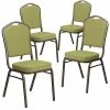 Outlet 😉 Banquet Chairs Flash Furniture Crown Back Stacking Banquet Chair With Green Fabric And Thick Seat, Gold Vein Frame, 4/PK (4-FD-C01-GV-8-GG) ✔️ -Advantage Shop sp137393711 s7