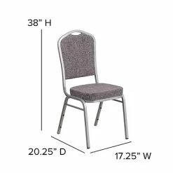 Flash Sale ✨ Banquet Chairs Flash Furniture Crown Back Stacking Banquet Chair With Herringbone Fabric And Thick Seat, Silver Frame, 4/Pack  (4FDC01S12GG) ✨ -Advantage Shop sp137393775 s7