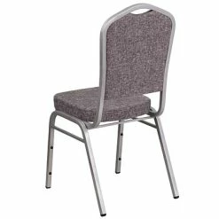 Flash Sale ✨ Banquet Chairs Flash Furniture Crown Back Stacking Banquet Chair With Herringbone Fabric And Thick Seat, Silver Frame, 4/Pack  (4FDC01S12GG) ✨ -Advantage Shop sp137393777 s7