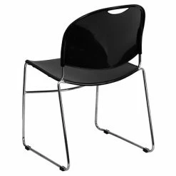 Wholesale ✔️ Stacking Chairs Flash Furniture Hercules™ Stacking Chair, Fabric, Black, Seat: 17.6"W X 17.4"D, Back: 17.625"W X 15.5"H 🎉 -Advantage Shop sp137857412 s7