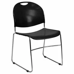 Wholesale ✔️ Stacking Chairs Flash Furniture Hercules™ Stacking Chair, Fabric, Black, Seat: 17.6"W X 17.4"D, Back: 17.625"W X 15.5"H 🎉 -Advantage Shop sp137857414 s7