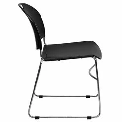 Wholesale ✔️ Stacking Chairs Flash Furniture Hercules™ Stacking Chair, Fabric, Black, Seat: 17.6"W X 17.4"D, Back: 17.625"W X 15.5"H 🎉 -Advantage Shop sp137857415 s7