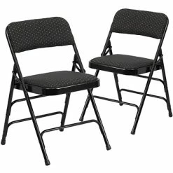 Outlet 🎁 Folding & Stacking Chairs Flash Furniture HERCULES Series Fabric Banquet/Reception Chair, Black, 2/Pack (2AWMC309AFBLK) 👏