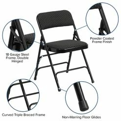 Outlet 🎁 Folding & Stacking Chairs Flash Furniture HERCULES Series Fabric Banquet/Reception Chair, Black, 2/Pack (2AWMC309AFBLK) 👏 -Advantage Shop sp142004260 s7