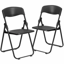 Top 10 🛒 Folding & Stacking Chairs Flash Furniture HERCULES Series Plastic Folding Chair, Black, 2/Pack (2RUTIBLACK) 🧨