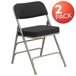 Outlet 💯 Folding & Stacking Chairs Flash Furniture HERCULES Series Fabric Folding Chair, Black, 2/Pack (2AWMC320AFBK) 🧨 -Advantage Shop sp142008440 s7