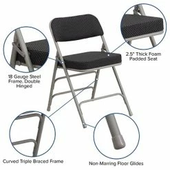Outlet 💯 Folding & Stacking Chairs Flash Furniture HERCULES Series Fabric Folding Chair, Black, 2/Pack (2AWMC320AFBK) 🧨 -Advantage Shop sp142008445 s7