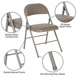 Deals 🔔 Stacking & Folding Chairs Flash Furniture HERCULES Vinyl Folding Chair, Gray (HA-F003D-GY-GG) 😉 -Advantage Shop sp142042787 s7