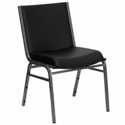 New 🌟 Stacking & Folding Chairs Flash Furniture HERCULES Vinyl Office Stacking Chair, Silver Vein/Black (4-XU-60153-BK-VYL-GG) 🥰 -Advantage Shop sp142042799 s7