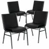 New 🌟 Stacking & Folding Chairs Flash Furniture HERCULES Vinyl Office Stacking Chair, Silver Vein/Black (4-XU-60153-BK-VYL-GG) 🥰 -Advantage Shop sp142043487 s7