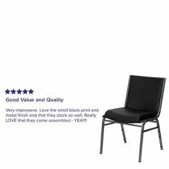 New 🌟 Stacking & Folding Chairs Flash Furniture HERCULES Vinyl Office Stacking Chair, Silver Vein/Black (4-XU-60153-BK-VYL-GG) 🥰 -Advantage Shop sp142043566 s7