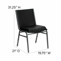New 🌟 Stacking & Folding Chairs Flash Furniture HERCULES Vinyl Office Stacking Chair, Silver Vein/Black (4-XU-60153-BK-VYL-GG) 🥰 -Advantage Shop sp142043567 s7