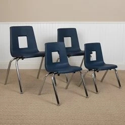 Coupon 🛒 Stacking Chairs Advantage Navy Student Stack School Chair - 12" 4 Pack (ADVSSC12NAVY4) 😉
