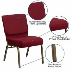 Best reviews of 🎉 Stacking Chairs Flash Furniture HERCULES™ Fabric Stacking Church Chair With 4"T Seat, Burgundy (FCH2214GV369) 👏 -Advantage Shop sp154565893 s7