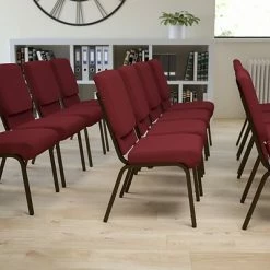 Outlet 🧨 Stacking Chairs Flash Furniture HERCULES™ Fabric Stacking Church Chair With 4 1/4"T Seat, Gold Vein 😀 -Advantage Shop sp154566763 s7