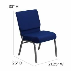 Best Pirce 💯 Stacking Chairs Flash Furniture HERCULES 21'' Church Chair W/4'' Seat Silver Vein Frame, Navy Blue 😀 -Advantage Shop sp154567762 s7