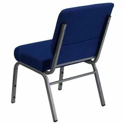 Best Pirce 💯 Stacking Chairs Flash Furniture HERCULES 21'' Church Chair W/4'' Seat Silver Vein Frame, Navy Blue 😀 -Advantage Shop sp154567763 s7